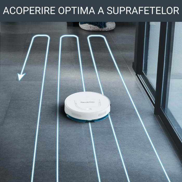Aspirator robot Rowenta X-Plorer S130 AI RR9067WH,  8 cm grosime, cartografiere permanenta, Tehnologia Smart Exploration, autonomie 120 min, Alb [3]