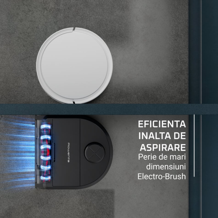 Aspirator robot Rowenta X-Plorer Serie 220 RR9465WH, aspirator si mop, autonomie 120 min, recipient praf 0.35L, nivel de zgomot 70 dB(A), sistem Smart Aqua Power, negru [5]