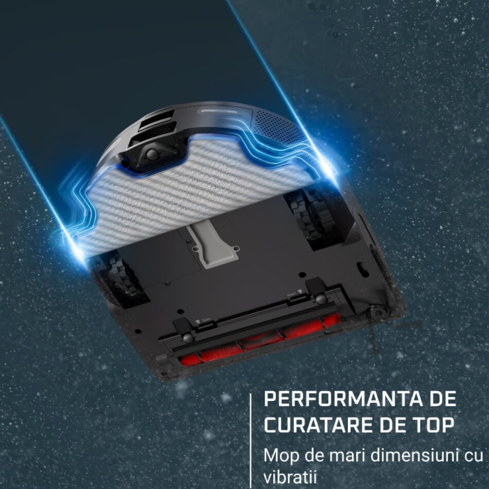 Aspirator robot Rowenta X-Plorer Serie 220 RR9465WH, aspirator si mop, autonomie 120 min, recipient praf 0.35L, nivel de zgomot 70 dB(A), sistem Smart Aqua Power, negru [3]