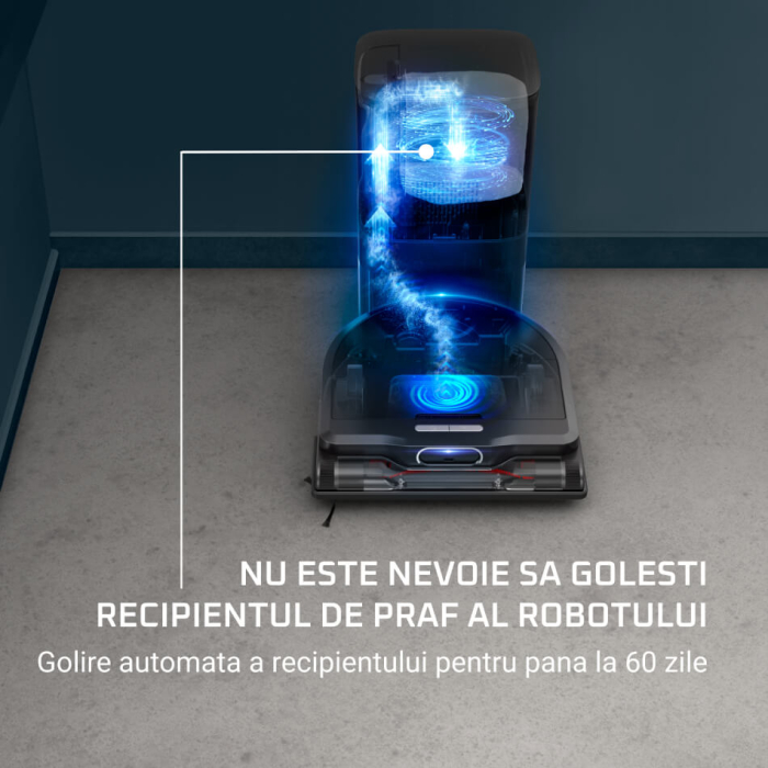 Aspirator robot Rowenta X-Plorer Serie 220+ RR9485WH, aspirator si mop, autonomie 120 min, recipient praf 0.35L, statie de incarcare si golire praf, m [8]
