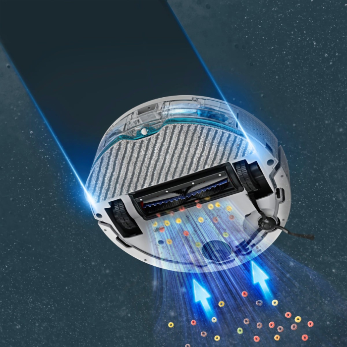 Aspirator robot Rowenta X-Plorer Serie 280 RR88H7E0, putere 8.000 Pa, 120 minute, management harti, statie de incarcare, recipient praf 0.3 L, laser LiDAR 360°, perie anti-incalcire, Wi-Fi, alb [6]