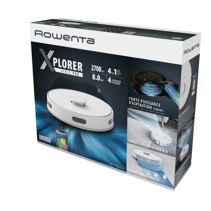 Aspirator robot X-Plorer S75 Animal & Allergy RR8567WH, sistem Smart Aqua Power, putere aspirare 2700 Pa, autonomie 120 min, Alb [14]