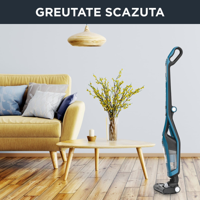 Aspirator vertical 2 în 1 Dual Force Cyclonic Rowenta RH6751WO, 2 viteze, autonomie max 75 min, Recipient 0.6 L, albastru/negru [11]