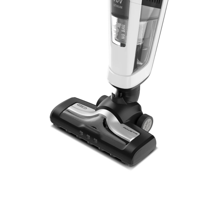 Aspirator vertical 2in1 Dual Force Rowenta RH6737WH, 100W, 18V, autonomie 45 min, 2 viteze, recipient 0.6L, pliabil, alb [4]