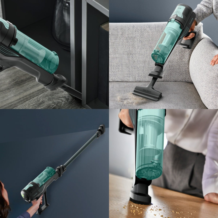 Aspirator vertical fara fir Rowenta X-Force 8.80 RH1831E0, 250 W, 100 air watts, autonomie de pana la 45 minute, iluminare LED, sistem Digital Control, greutate redusa, filtrare pana la 99%, verde & n [3]