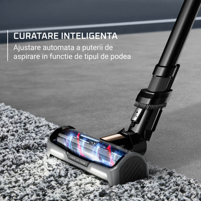 Aspirator vertical fara fir Rowenta X-Force Flex 15.60 Animal RH99F3WO, 550W, 2 baterii cu autonomie de cate 80 min, Tehnologie flex, display control, accesorii animal care, stație încarcare, recipien [8]