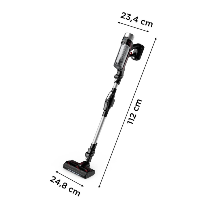 Aspirator vertical fara fir Rowenta X-Force Flex 9.60 Allergy RH2036WO, 250W, 100 air watts, 3 trepte de putere, functie boost, perie cu iluminare LED, autonomie pana la 45 minute, Negru & Gri [10]