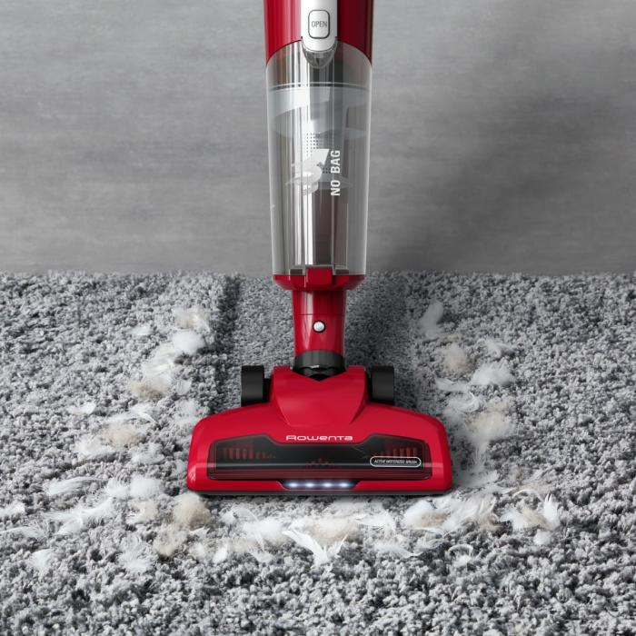 Aspirator vertical Rowenta Air Force Light RH6543WH, autonomie max 30 min, iluminare cu led, recipient 0.65L, filtru spuma, Rosu [11]