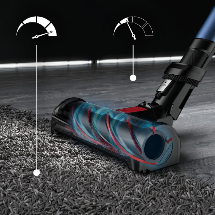 Aspirator vertical Rowenta X-Force Flex 12.60 Aqua RH98C0WO, 320 W, 0.9 l, Autonomie 45 minute, mop Aqua, Albastru/Negru [9]