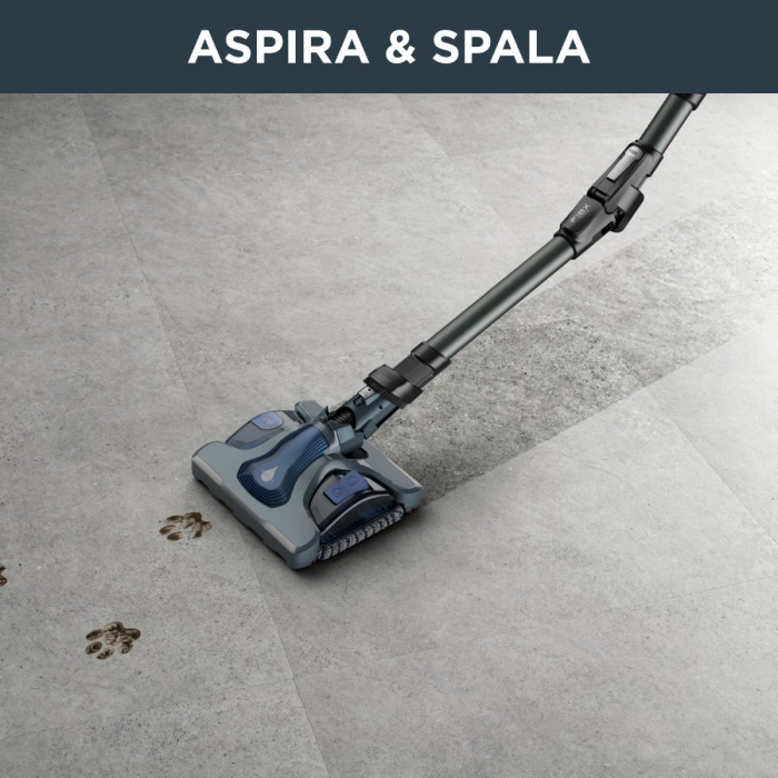 Aspirator vertical Rowenta X-Force Flex 12.60 cu mop Aqua RH98C8WO, 320W, 45 minute autonomie, baza de incarcare, tehnologie flex, Albastru/ negru [7]