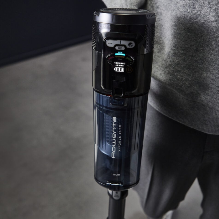 Aspirator vertical Rowenta X-Force Flex 12.60 NEO RH9LC1WO cu mop, 380W, autonomie 60 min, panou de control, recipient praf 0.65L, albastru & negru [13]