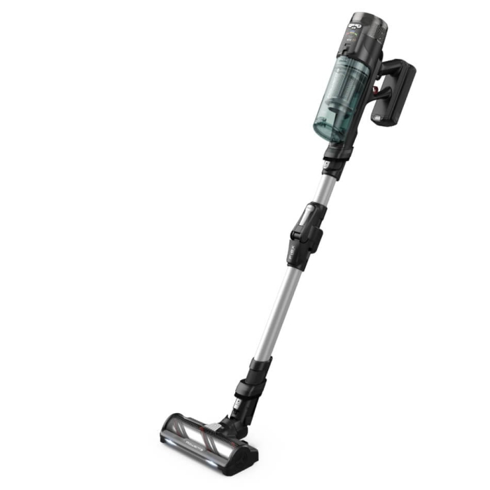 Aspirator vertical Rowenta X-Force Flex 13.60 RH9A32WO, 380W, autonomie 60 min, perie cu LED, panou Smart Control Display, filtrare 99,9%, recipient praf 0.65L, argintiu & verde [10]