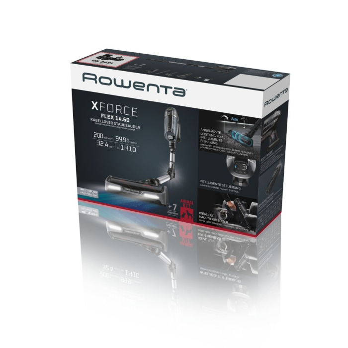 Aspirator vertical Rowenta X-Force Flex 14.60 RH9958WA, 200 AW, Smart Control Display, Functie Boost, autonomie 1 ora 10 minute, Negru/gri  [12]