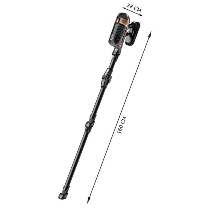 Aspirator vertical Rowenta X-Force Flex 15.60 RH99F1WO, 520W, Tehnologie flex, display control, accesorii animal care, stație încarcare, recipient praf 0.9L, autonomie max 1h si 20min, negru&maro [13]