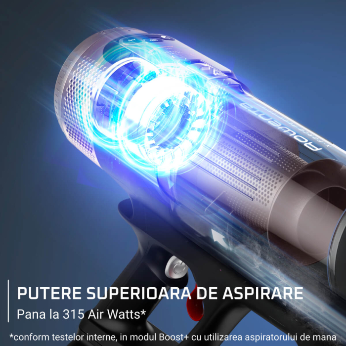 Aspirator vertical Rowenta X-Force Flex 16.60 Aqua RH9CD9E0, 780W, autonomie 120 min, tehnologie flex, display control, accesorii animal care, statie incarcare, recipient praf 0.65L, perie cu LED, roz [9]