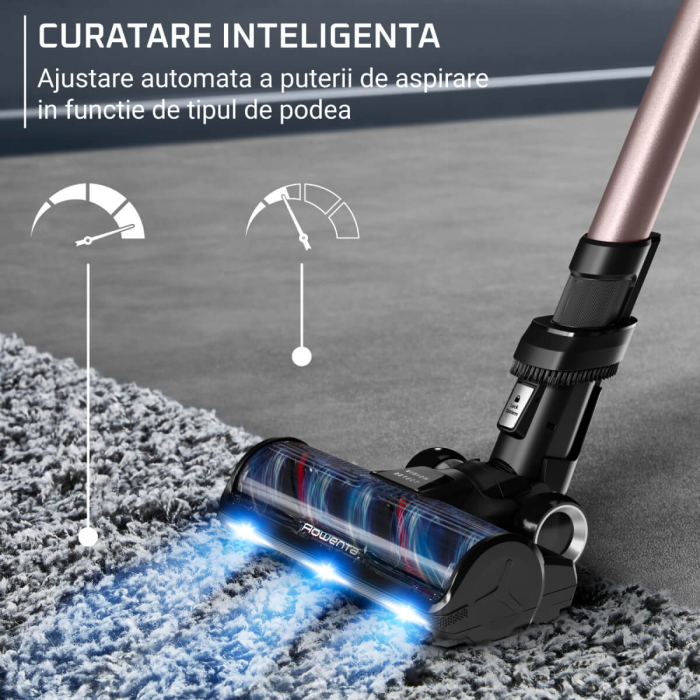 Aspirator vertical Rowenta X-Force Flex 16.60 Aqua RH9CD9E0, 780W, autonomie 120 min, tehnologie flex, display control, accesorii animal care, statie incarcare, recipient praf 0.65L, perie cu LED, roz [6]
