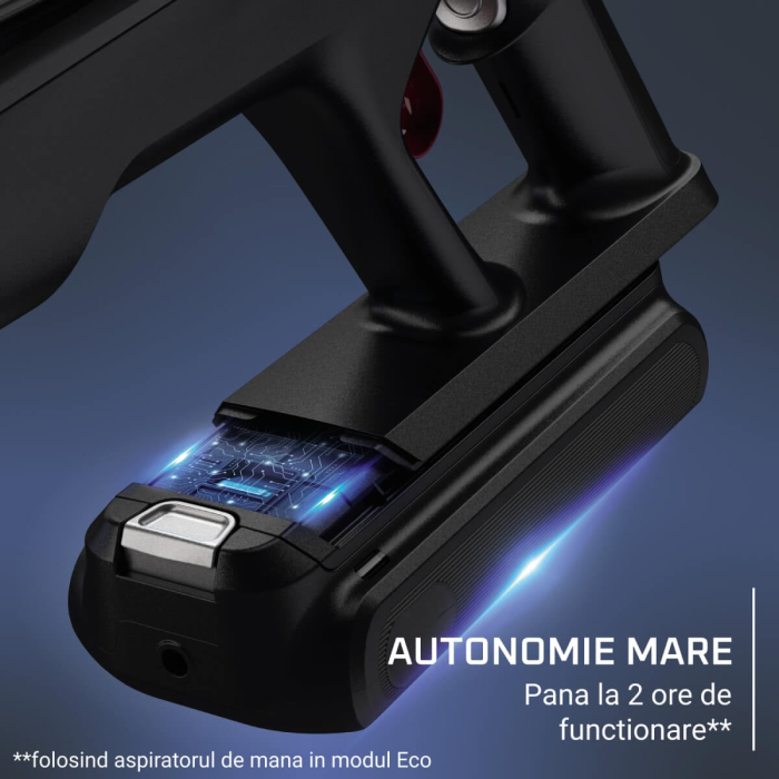 Aspirator vertical Rowenta X-Force Flex 16.60 Aqua RH9CD9E0, 780W, autonomie 120 min, tehnologie flex, display control, accesorii animal care, statie incarcare, recipient praf 0.65L, perie cu LED, roz [7]