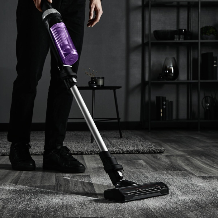 Aspirator vertical Rowenta X-Nano RH1129WO, 0.5l, 16.8V, Autonomie maxima 40 min, Negru-Mov [18]
