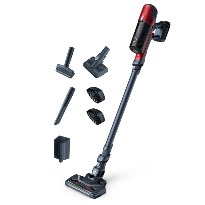 Aspirator vertical Rowenta X-Pert 6.60 Animal Care RH6878WO, 100W, 18V, autonomie 45 min, filtrare 94%, perie cu iluminare LED, recipient praf 0.55 L, accesorii animal care, functie boost, rosu & gri [2]