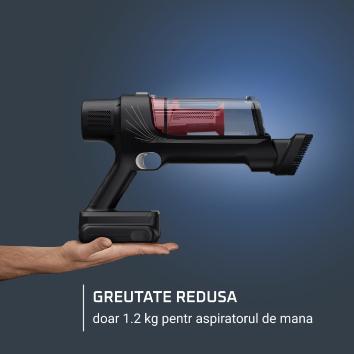 Aspirator vertical Rowenta X-Pert 7.60 RH6A73WO, 140 W, autonomie pana la 45 minute, perie cu iluminare LED, statie de incarcare cu suport accesorii, rosu & negru [7]