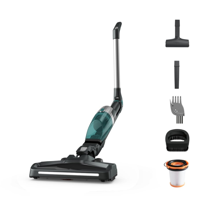 Aspirator vertical Rowenta X-Trem Compact 2 in 1 RH1239WO, 145W, autonomie 40 minute, filtrare 99%, Tehnologie Flex, recipient praf 0.4 L, verde & gri [1]