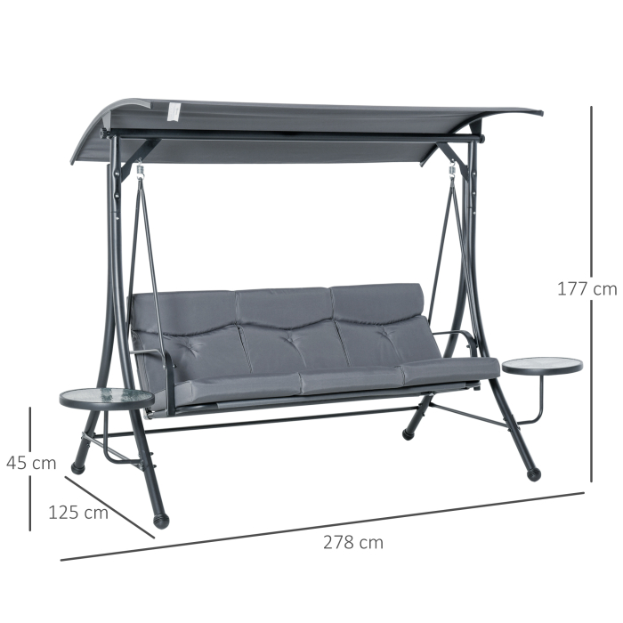  Balansoar cu 3 scaune de gradina sau balcon cu acoperis si 2 mese de cafea [3]