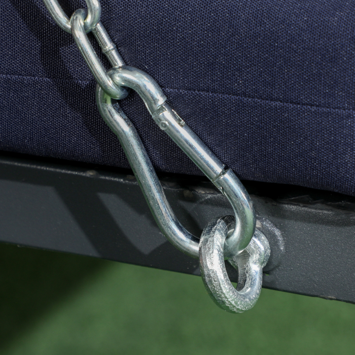  Balansoar de Gradina cu 3 Locuri, Copertina Reglabila si 3 Perne, 198x118x168 cm, Albastru [8]