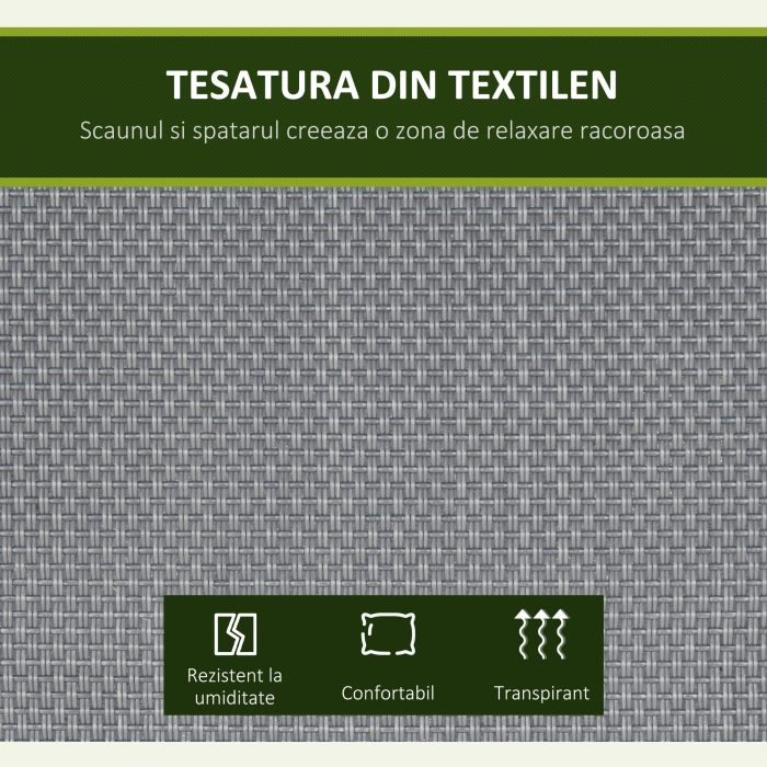  Balansoar de Gradina cu 3 Locuri, Copertina Reglabila si Picioare Anti-alunecare, 195x118x170 cm, Gri inchis [6]