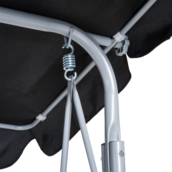  Balansoar de Gradina cu 3 Locuri din Metal Acoperis Copertina Detasabil [9]