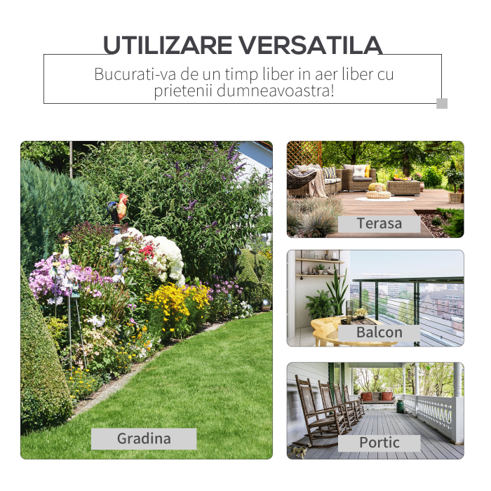  Balansoar de Gradina pentru 2 Persoane cu Perne Capitonate pentru Sezut cu Spatar, 122x70x87cm, Kaki [7]