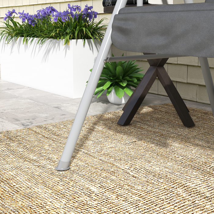  Balansoar Exterior cu Masuta de Cafea si Suport Central pentru Pahare, Leagan cu 2 Locuri si Acoperis, 175x112x158 cm, Gri [9]