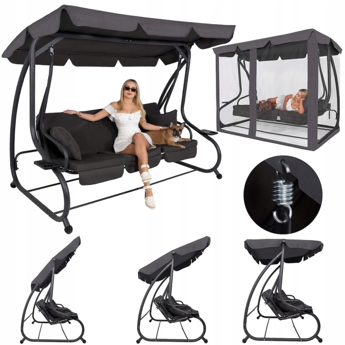 Balansoar leagan pat 3 persoane Corsica, cu plasa anti-insecte, sarcina 320kg [2]