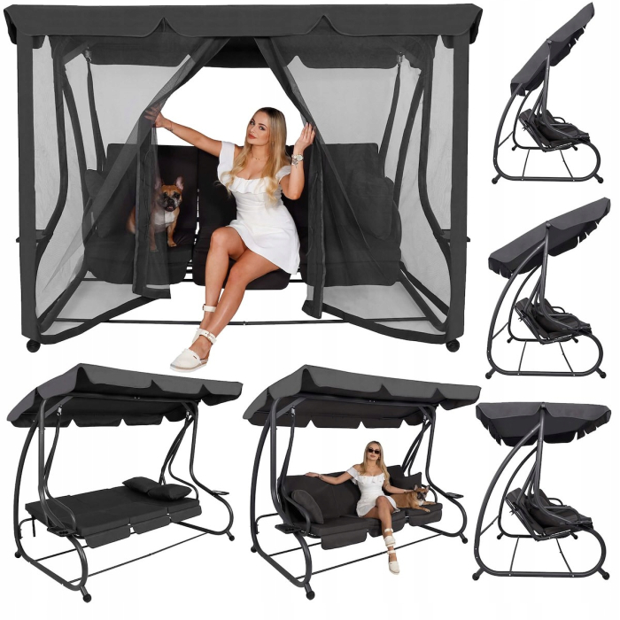 Balansoar leagan pat 3 persoane Corsica, cu plasa anti-insecte, sarcina 320kg [3]