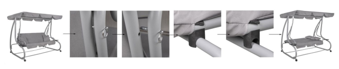 Balansoar leagan pat 3 persoane Sersimo Venetia, GS15E, greutate maxima 280kg [11]