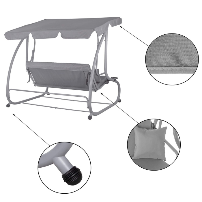 Balansoar leagan pat 3 persoane Sersimo Venetia, GS15E, greutate maxima 280kg [12]