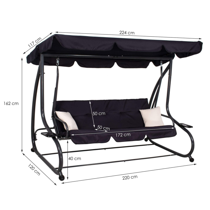 Balansoar leagan pat 4 persoane Sersimo Madrid, GS16E, greutate maxima 280kg [5]