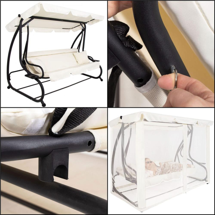 Balansoar leagan pat 4 persoane Tenerife, cu plasa anti-insecte, sarcina 320kg [13]