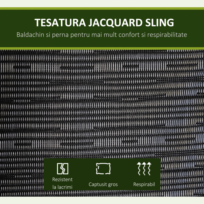  Balansoar pentru Gradina pentru 3 Persoane cu Copertina Reglabila si Perne, 200x120x170cm, Negru [5]