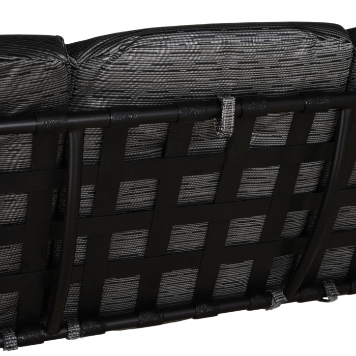  Balansoar pentru Gradina pentru 3 Persoane cu Copertina Reglabila si Perne, 200x120x170cm, Negru [9]