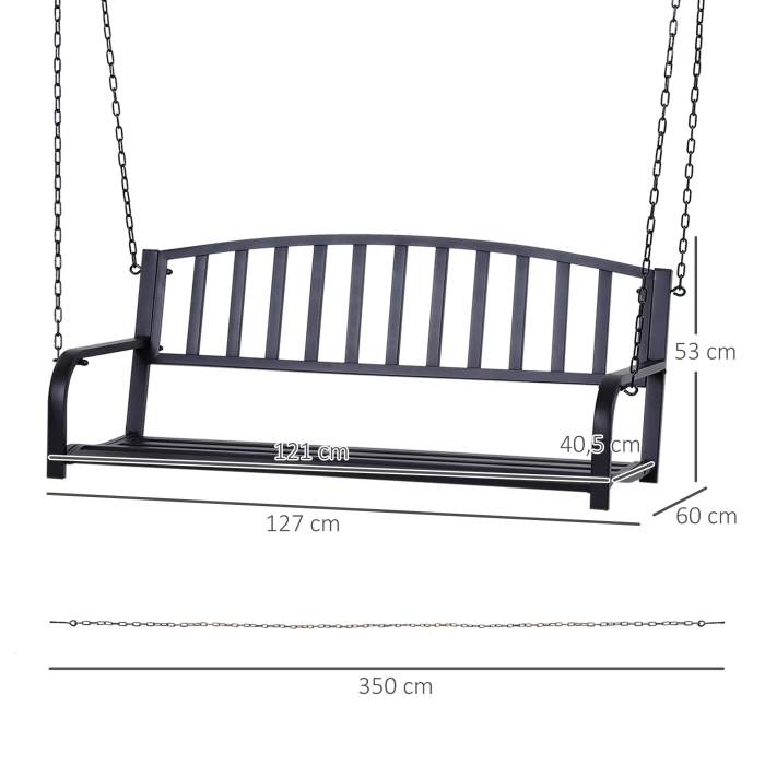  Balansoar Suspendat de Gradina din Metal Negru [3]