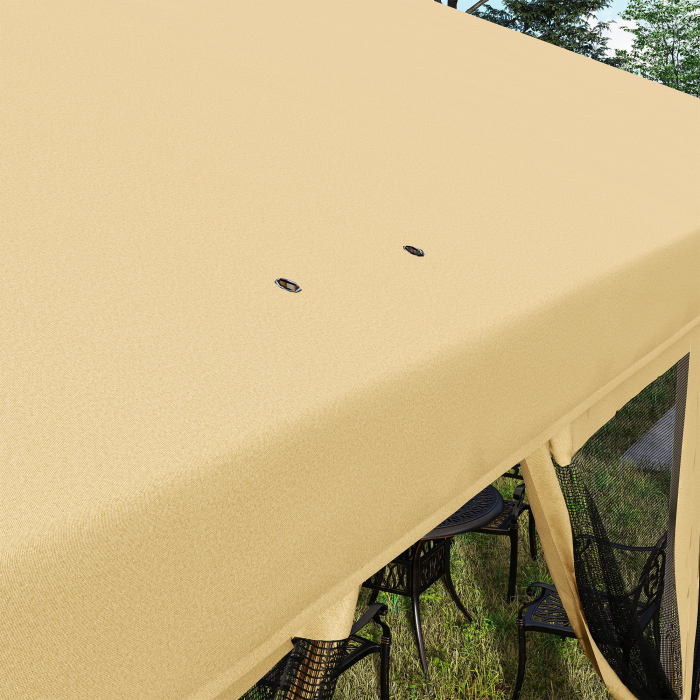  Baldachin Pop-Up cu Plasa, Cort pentru Petreceri cu Geanta de Transport pentru Exterior, 585x295x270 cm, Bej [9]