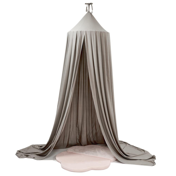 Baldachin suspendat tip cort 70x290 cm, decor camera copii, cu set montaj, gri [1]