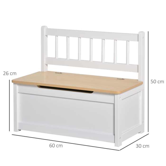  Banca Copii 2-in-1 - Cutie Depozitare Lemn 60×30×50 cm [3]