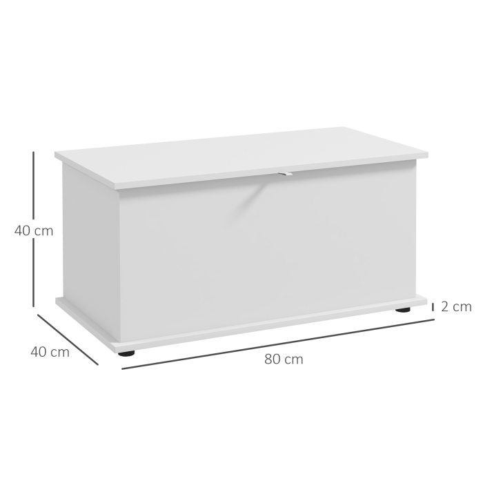  Banca cu Spatiu de Depozitare Multiutilizare din Lemn pentru Dormitor si Hol, 80x40x40 cm, Alb [3]
