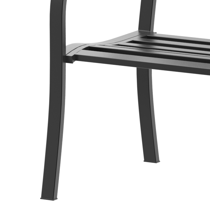  Banca de exterior din otel, negru, 127x60x85cm [9]