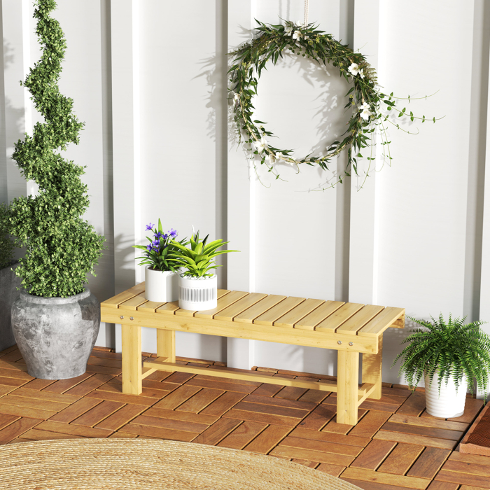  Banca de Exterior Impermeabila 2 Locuri din Lemn de Brad 110x38x35cm [2]