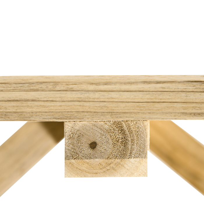  Banca de Gradina cu 2 Locuri, Design cu Roti, Banca de Exterior din Lemn de Brad, Potrivita pentru Terasa, Patio si Curte, 98x50x39.5 cm, Culoare Lemn Natural [9]