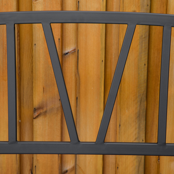  Banca de Gradina din Metal Negru cu 2 Locuri Banca de Exterior [7]