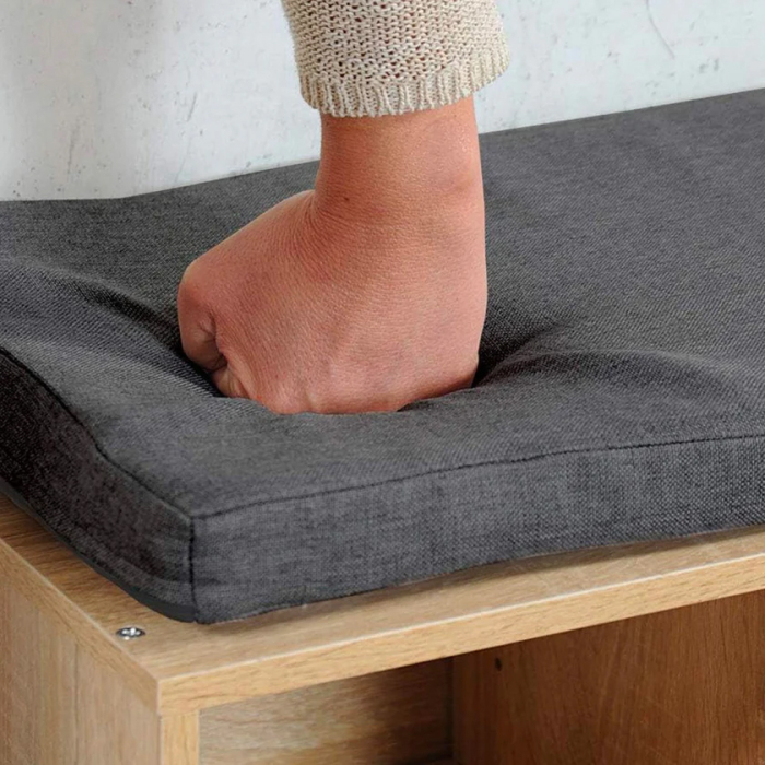 Banca depozitare pantofi 5Five, pentru 8 perechi, sezut tapitat, rafturi detasabile, 105x34x49 cm, bej [3]