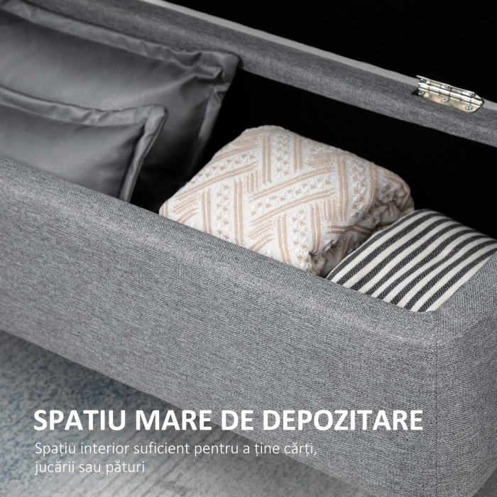  Banca Dormitor 104×38×42 cm - Catifea cu Spatiu Depozitare [4]